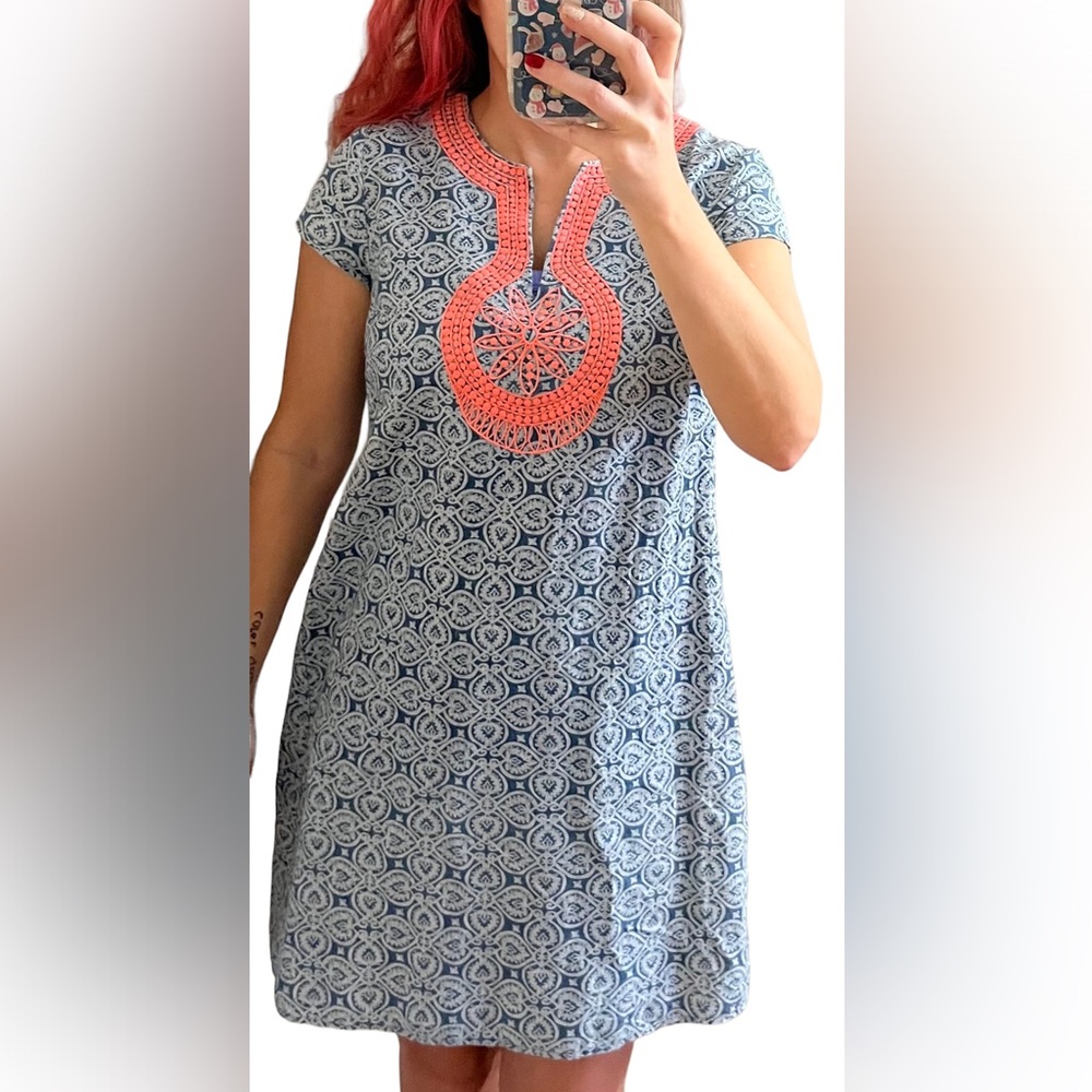 Vineyard Vines summer Tile Indio print linen dress